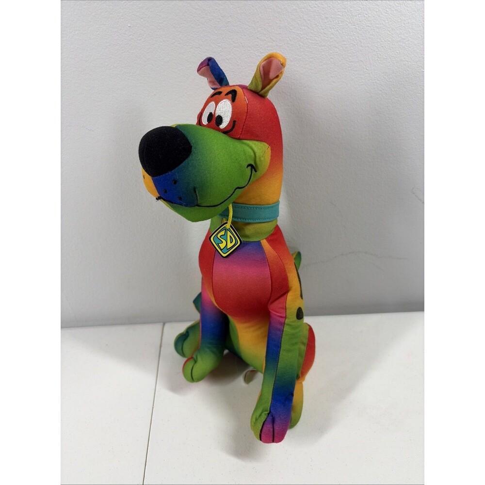 SCOOBY DOO Rare Tie Dye 12" Sitting Plush Toy Factory SD